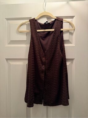 Dynamite Brown Textured Sleeveless Vest